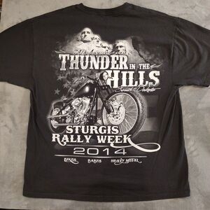 Sturgis Shirt Men's XL Black Thunder In The Hills South Dakota 2014 Motorcycle
